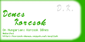 denes korcsok business card